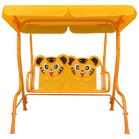 Kids Swing Bench Yellow 115x75x110 cm Fabric Kids Kings Warehouse 