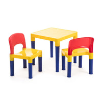 Kids Table & 2 Chairs Plastic Set (Blue, Red & Yellow) BestSellers Kings Warehouse 