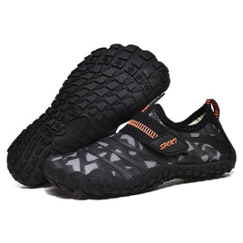 Kids Water Shoes Barefoot Quick Dry Aqua Sports Shoes Boys Girls (Pattern Printed) - Black Size Bigkid US2=EU32 Kings Warehouse 
