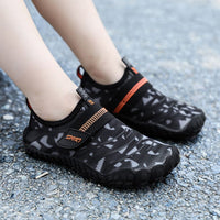 Kids Water Shoes Barefoot Quick Dry Aqua Sports Shoes Boys Girls (Pattern Printed) - Black Size Bigkid US5.5 = EU37 Kings Warehouse 