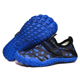 Kids Water Shoes Barefoot Quick Dry Aqua Sports Shoes Boys Girls (Pattern Printed) - Blue Size Bigkid US2=EU32 Kings Warehouse 