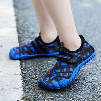 Kids Water Shoes Barefoot Quick Dry Aqua Sports Shoes Boys Girls (Pattern Printed) - Blue Size Bigkid US3 = EU34 Kings Warehouse 