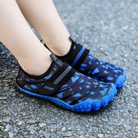 Kids Water Shoes Barefoot Quick Dry Aqua Sports Shoes Boys Girls (Pattern Printed) - Blue Size Bigkid US4 = EU36 Kings Warehouse 