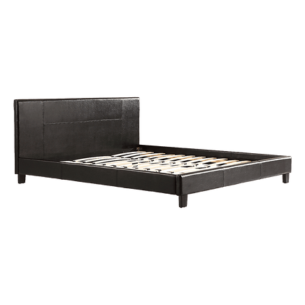 King PU Leather Bed Frame Black Kings Warehouse 