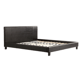 King PU Leather Bed Frame Brown Kings Warehouse 