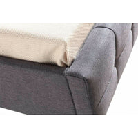 King Single Linen Fabric Deluxe Bed Frame Grey Kings Warehouse 