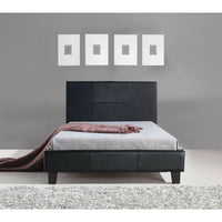 King Single PU Leather Bed Frame Black Kings Warehouse 