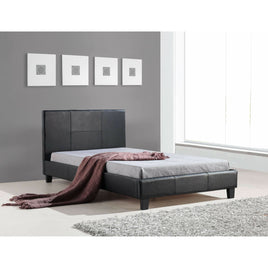 King Single PU Leather Bed Frame Black Kings Warehouse