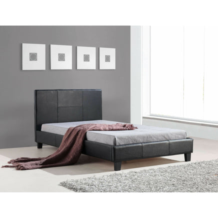 King Single PU Leather Bed Frame Black Kings Warehouse 