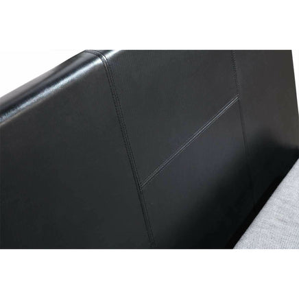 King Single PU Leather Bed Frame Black Kings Warehouse 