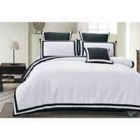 King Size Charcoal and White Square Patter Quilt Cover Set (3PCS)