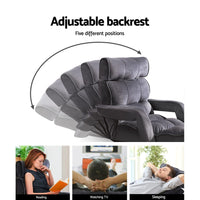 Kings Adjustable Lounger with Arms - Charcoal Furniture > Living Room Kings Warehouse 