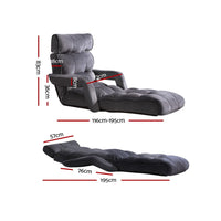 Kings Adjustable Lounger with Arms - Charcoal Furniture > Living Room Kings Warehouse 