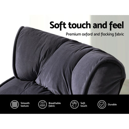 Kings Adjustable Lounger with Arms - Charcoal Furniture > Living Room Kings Warehouse 