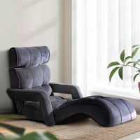 Kings Adjustable Lounger with Arms - Charcoal Furniture > Living Room Kings Warehouse 