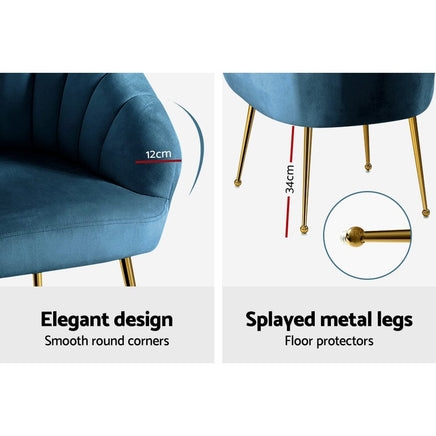 Kings Armchair Lounge Chair Armchairs Accent Chairs Navy Blue Velvet Sofa Couch Kings Warehouse 