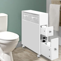 Kings Bathroom Cabinet Toilet Storage Caddy Holder w/ Wheels Furniture > Bathroom Kings Warehouse 
