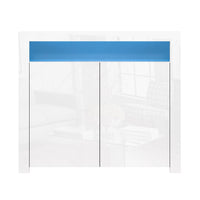 Kings Buffet Sideboard Cabinet LED High Gloss Storage Cupboard 2 Doors White living room Kings Warehouse 