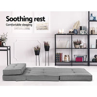 Kings Lounge Sofa Bed Floor Couch Chaise Chair Recliner Futon Folding Grey Kings Warehouse 