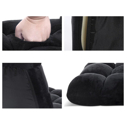 Kings Lounge Sofa Floor Recliner Futon Chaise Folding Couch Black Kings Warehouse 