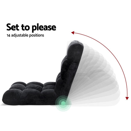 Kings Lounge Sofa Floor Recliner Futon Chaise Folding Couch Black Kings Warehouse 