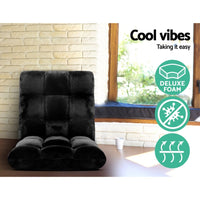 Kings Lounge Sofa Floor Recliner Futon Chaise Folding Couch Black Kings Warehouse 