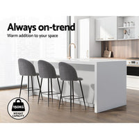 Kings Set of 2 Bar Stools Kitchen Dining Chair Stool Chairs Sherpa Boucle Charcoal bar stools Kings Warehouse 