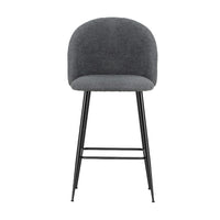 Kings Set of 2 Bar Stools Kitchen Dining Chair Stool Chairs Sherpa Boucle Charcoal bar stools Kings Warehouse 