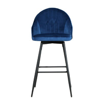 Kings Set of 2 Bar Stools Kitchen Stool Dining Chairs Velvet Chair Barstool Blue Mesial bar stools Kings Warehouse 