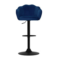 Kings Set of 2 Bar Stools Kitchen Stool Swivel Chair Gas Lift Velvet Chairs Blue Nessah bar stools Kings Warehouse 