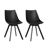 Kings Set of 2 Lylette Dining Chairs Cafe Chairs PU Leather Padded Seat Black dining Kings Warehouse 
