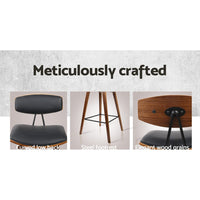 Kings Set of 4 PU Leather Circular Footrest Bar Stools - Black Furniture > Bar Stools & Chairs Kings Warehouse 