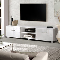 Kings TV Cabinet Entertainment Unit Stand High Gloss Furniture Storage Drawers 140cm White living room Kings Warehouse 