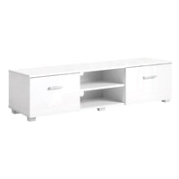 Kings TV Cabinet Entertainment Unit Stand High Gloss Furniture Storage Drawers 140cm White