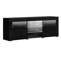 Kings TV Cabinet Entertainment Unit Stand RGB LED Gloss Furniture 160cm Black