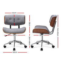 Kings Wooden Fabric Office Chair Grey Furniture > Office Kings Warehouse 