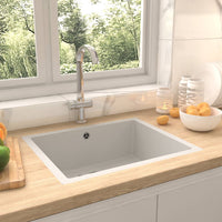 Kitchen Sink with Overflow Hole White Granite Kings Warehouse 