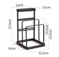 Knife & Chopping Board Shelf Stand Black Kings Warehouse 