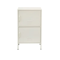 KW Double Storage Cabinet Shelf Organizer Bedroom White