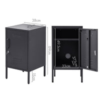 KW Metal Locker Storage Shelf Filing Cabinet Cupboard Bedside Table Black Kings Warehouse 