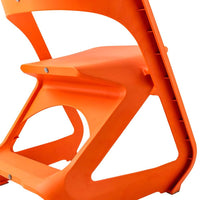 KW Set of 4 Dining Chairs Office Cafe Lounge Seat Stackable Plastic Leisure Chairs Orange dining Kings Warehouse 