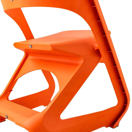 KW Set of 4 Dining Chairs Office Cafe Lounge Seat Stackable Plastic Leisure Chairs Orange dining Kings Warehouse 
