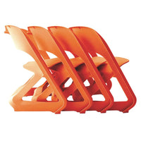 KW Set of 4 Dining Chairs Office Cafe Lounge Seat Stackable Plastic Leisure Chairs Orange dining Kings Warehouse 