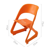 KW Set of 4 Dining Chairs Office Cafe Lounge Seat Stackable Plastic Leisure Chairs Orange dining Kings Warehouse 