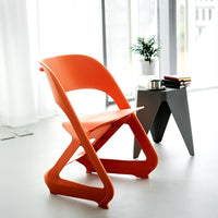 KW Set of 4 Dining Chairs Office Cafe Lounge Seat Stackable Plastic Leisure Chairs Orange dining Kings Warehouse 