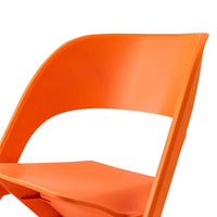 KW Set of 4 Dining Chairs Office Cafe Lounge Seat Stackable Plastic Leisure Chairs Orange dining Kings Warehouse 