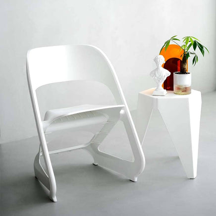 KW Set of 4 Dining Chairs Office Cafe Lounge Seat Stackable Plastic Leisure Chairs White dining Kings Warehouse 