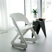 KW Set of 4 Dining Chairs Office Cafe Lounge Seat Stackable Plastic Leisure Chairs White dining Kings Warehouse 