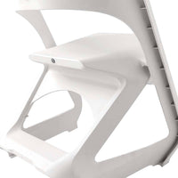 KW Set of 4 Dining Chairs Office Cafe Lounge Seat Stackable Plastic Leisure Chairs White dining Kings Warehouse 
