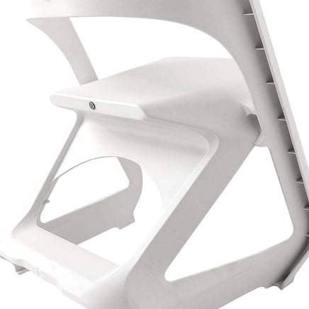 KW Set of 4 Dining Chairs Office Cafe Lounge Seat Stackable Plastic Leisure Chairs White dining Kings Warehouse 